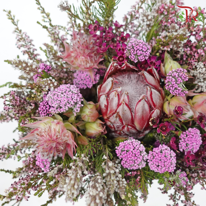 Safari Premium Bouquet - Blushing Bride Pink Protea **Random Cone/Fillers-Pink-Africa-prflorist.com.my