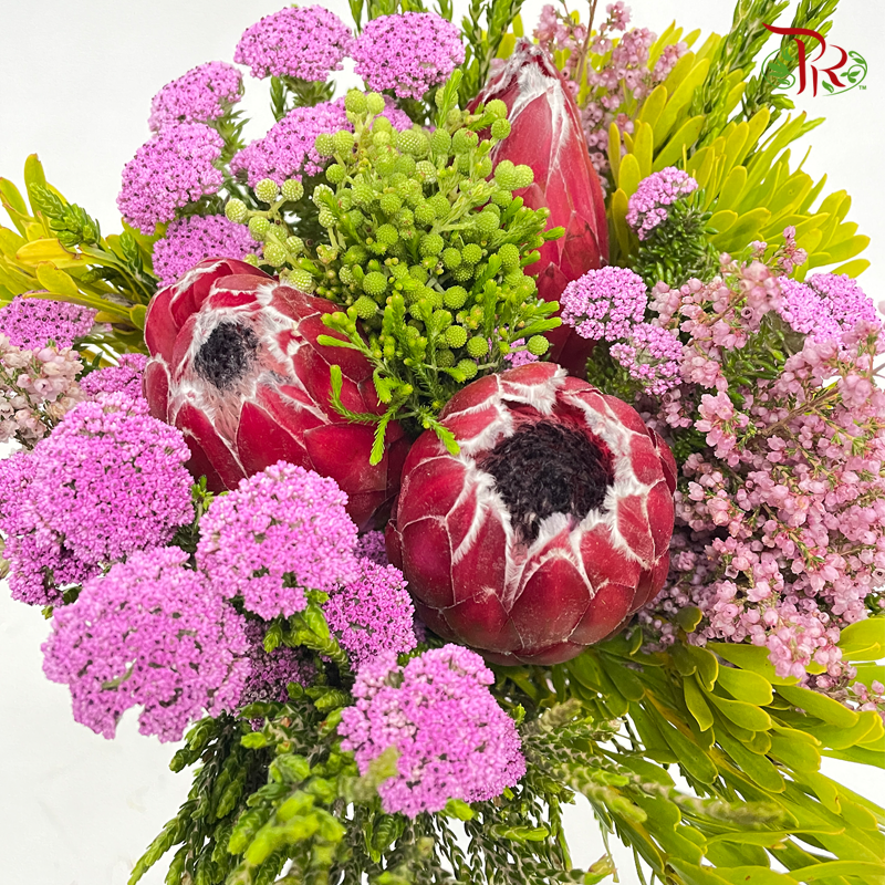 Safari Premium Bouquet With Protea With Pink Flower-15 (Per Bunch)-Pink-Africa-prflorist.com.my
