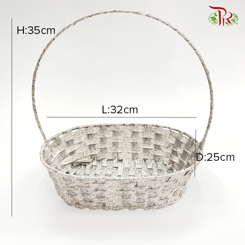 TP0060 Floral Basket (Grey)-Pudu Ria Florist-prflorist.com.my