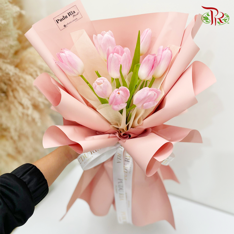 Tulip Bouquet- 10 Stems (M size)Random Choose Tulip Colour-Pudu Ria Florist-prflorist.com.my