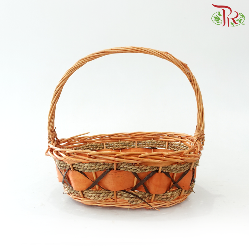 TYL12 - Light Brown Basket-M Size (H32cm x D32cm)-Pudu Ria Florist-prflorist.com.my