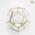 16Y1915J - Glass Hexagon Terrarium Vase (Gold Colour)