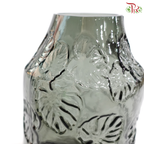 18H1924 -  Grey Vase With Leaf Design