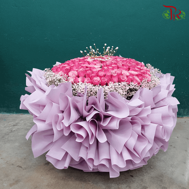 200 stems Roses Flowers Arrangement In PINK (Non Portable Style)-Pudu Ria Florist-prflorist.com.my