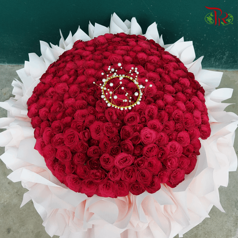 200 stems Roses Flowers Arrangement In RED (Non Portable Style)-Pudu Ria Florist-prflorist.com.my