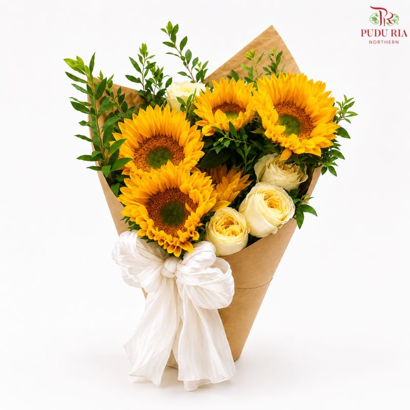 Cream Yellow Sunflower Flower Arrangement