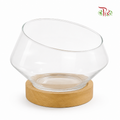 HS1812/36 Slanted-Mouth Vase With Wooden Stand