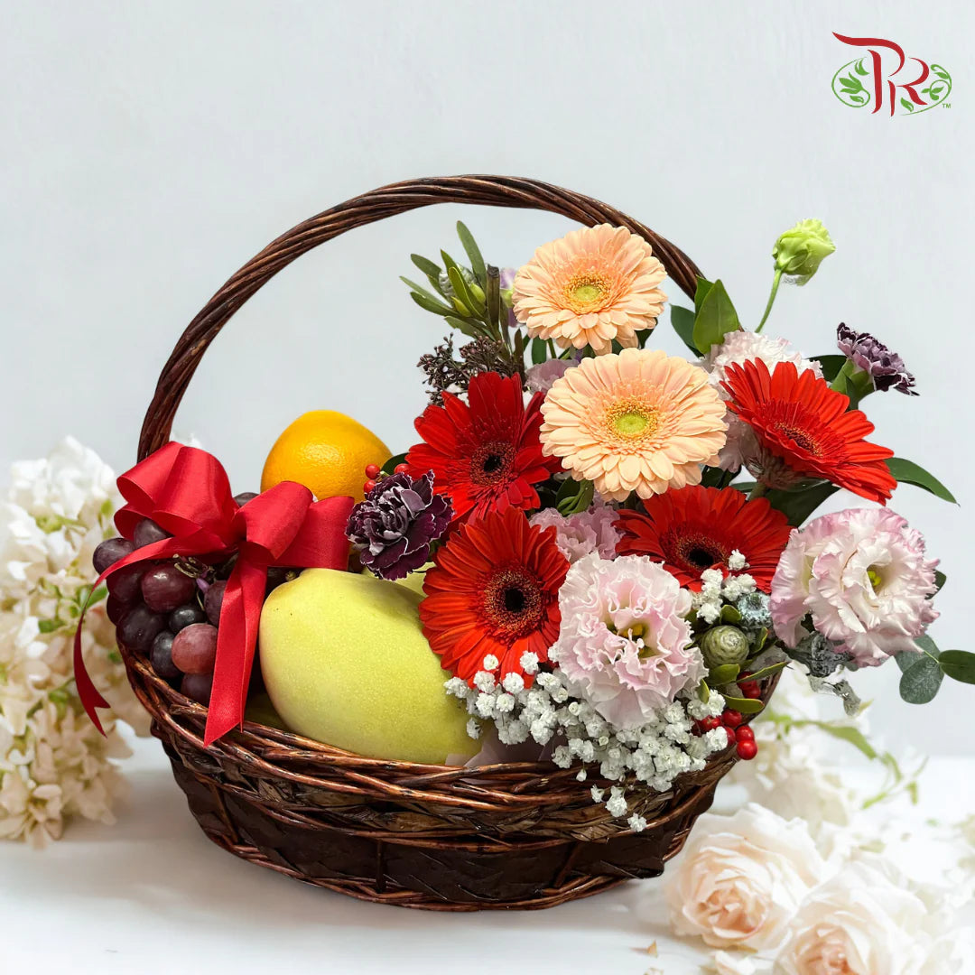 Crimson Harvest - Fruit Basket Arrangement