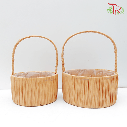 34-460 (2-IN-1) - Basket Vintage Brown-China-prflorist.com.my