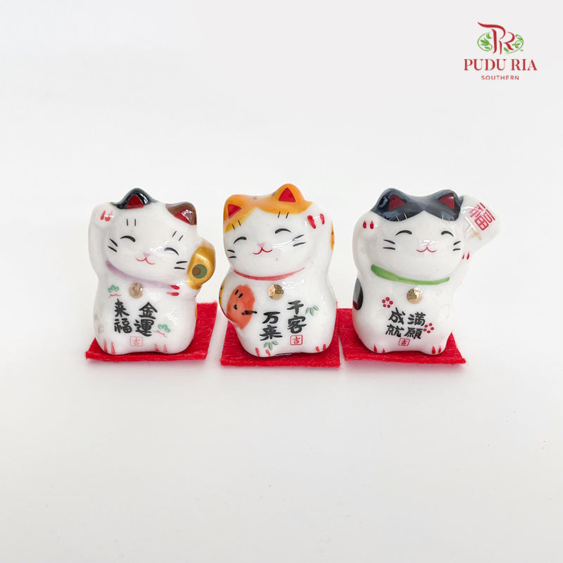 1.5" Mini Lucky Cat White