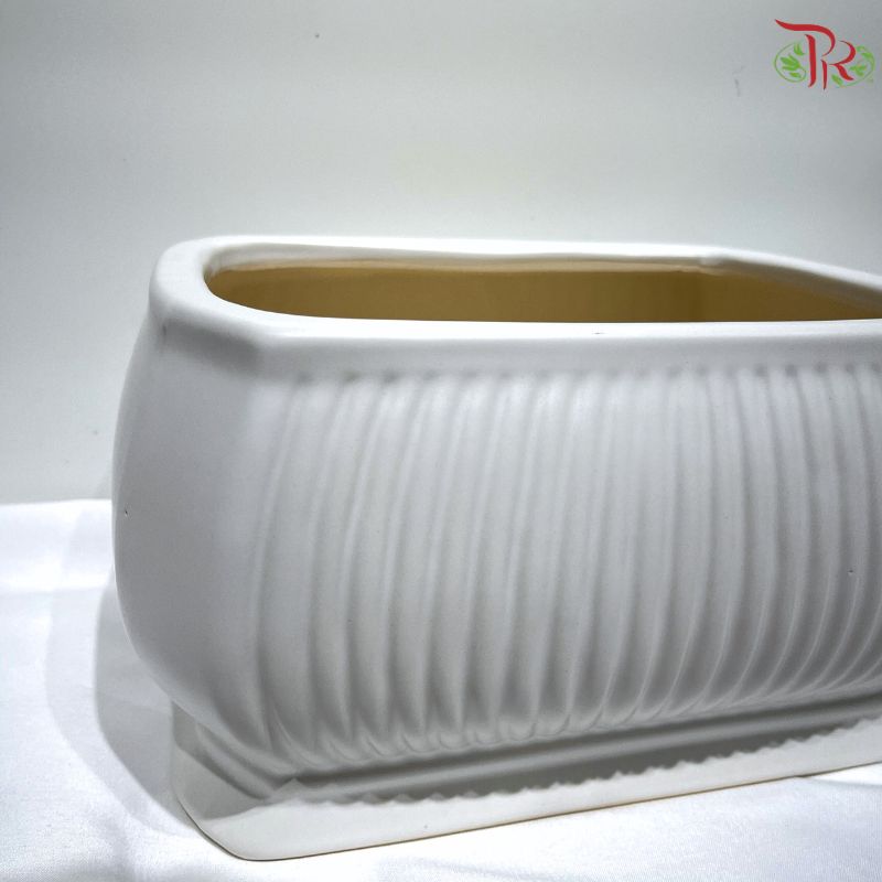 SJ-S-49 White Rectangular Pot