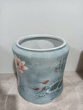 Lotus and Koi Serenity Ceramic Vase