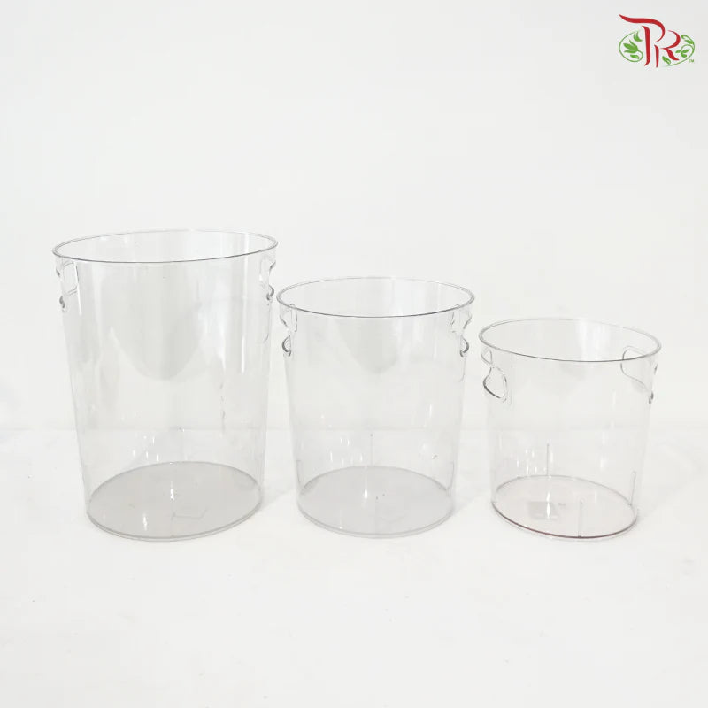 Acrylic Round Container With Handle Hole (With Size Options)
