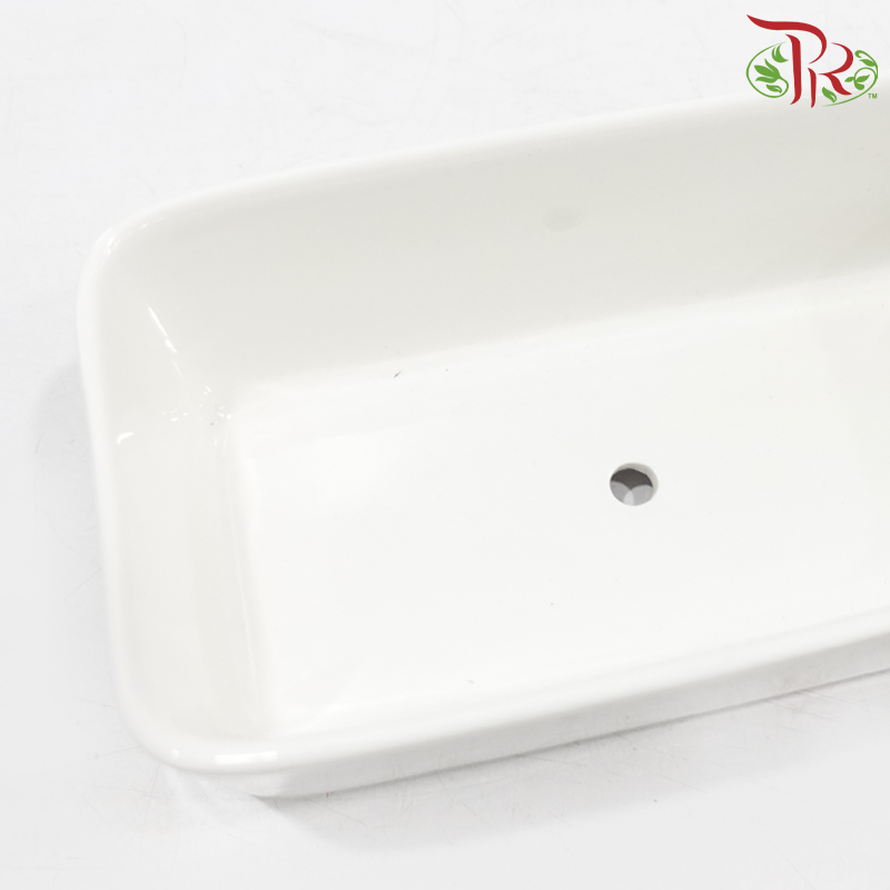 White Rectangular Pot