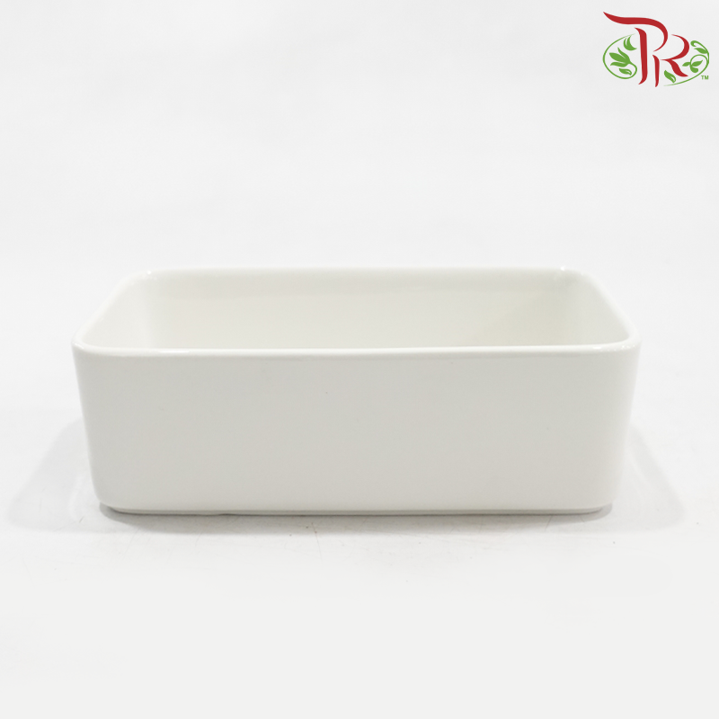 White Rectangular Pot