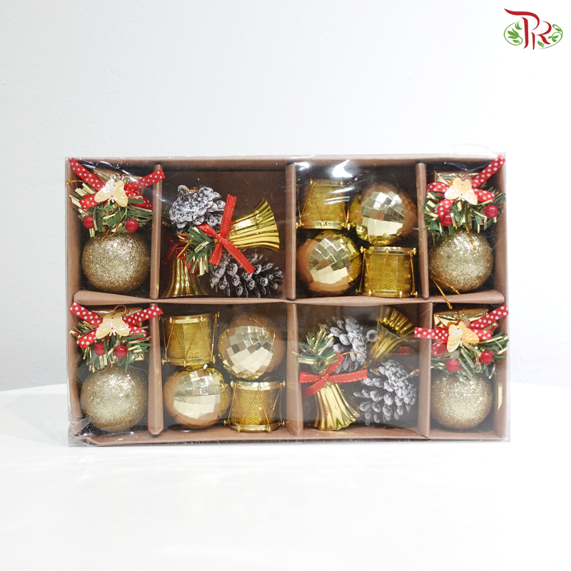 Christmas Ball & Bell Ornament Set (Per Pack)