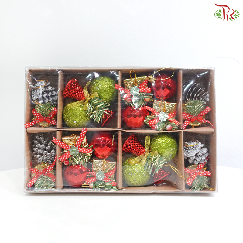 Christmas Ball & Bell Ornament Set (Per Pack)