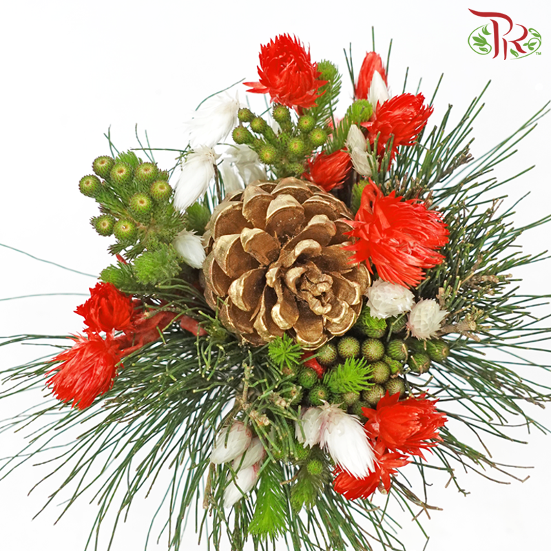 Christmas Pine Cone Bouquet (Per Bunch) - Red - Pudu Ria Florist