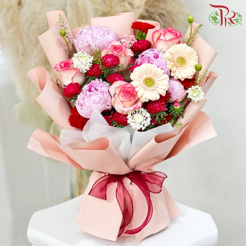 Pretty in Pink by bouquet scaffold