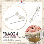 FBA024 DOUBLE HEADED PEARL PIN - Freesia