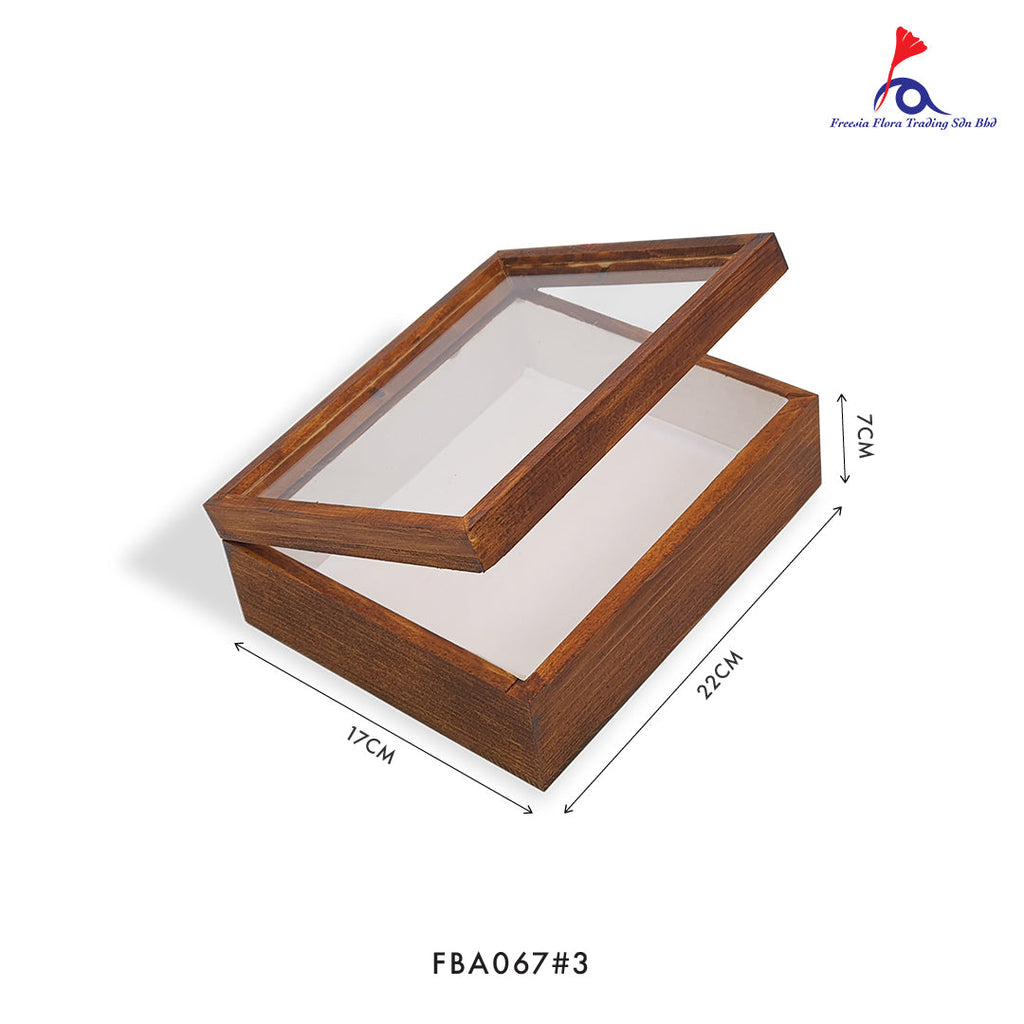 FBA067 DARK WOODEN FLORAL FRAME - Freesia
