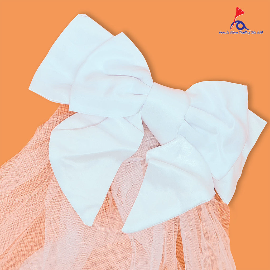 FBA079 WHITE RIBBON VEIL - Freesia