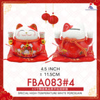 4.5" 精美陶瓷 开运招财猫 存钱罐 (Red)