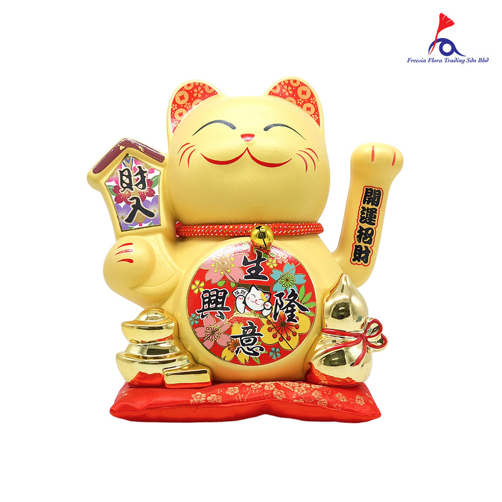 11.5" 精美陶瓷 生意興隆 摇手招财猫