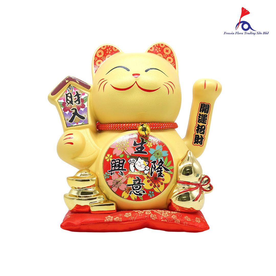 11.5" 精美陶瓷 生意興隆 摇手招财猫
