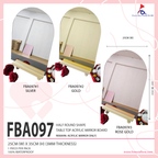 Half Round Shape Table Top Acrylic Mirror Board 25cm (W) X 35cm (H) X 3mm (Thickness) (Not Included Stand)