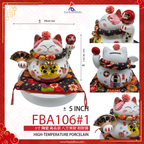 5" 陶瓷 高品质 八方来财 招财猫 (存钱罐)