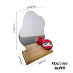 Cloud Shape Acrylic Mirror Board With Solid Wood Stand And Rubber