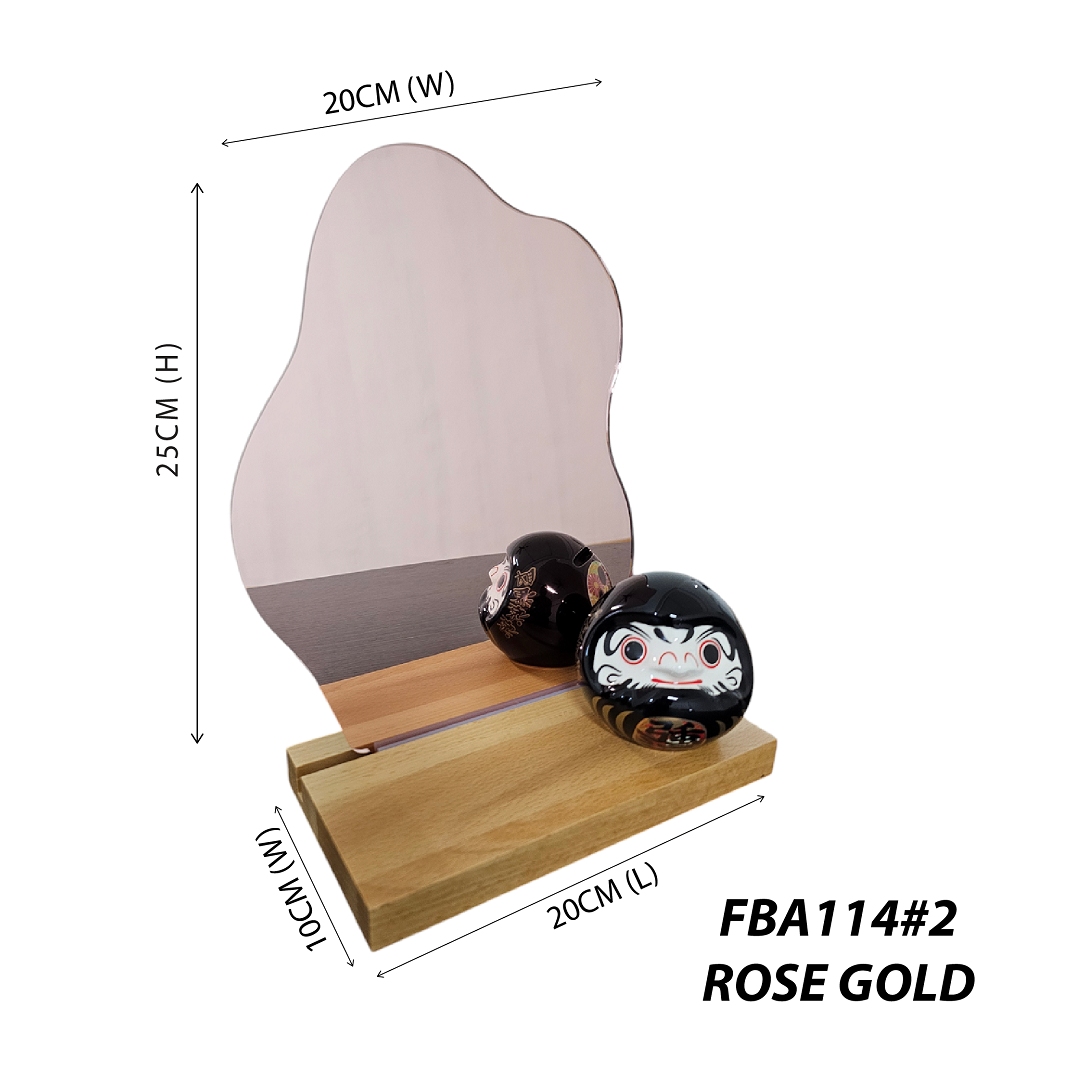 Cloud Shape Acrylic Mirror Board With Solid Wood Stand And Rubber