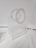 Frosted PVC Bag With Leather Handle (12 Pcs)