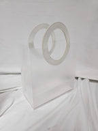 Frosted PVC Bag With Leather Handle (12 Pcs)