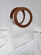 Frosted PVC Bag With Leather Handle (12 Pcs)