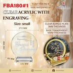 FBA180 CLEAR ACRYLIC WITH ENGRAVING