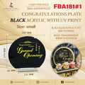 FBA181 C'RATULATIONS PLATE BLACK/A WITH UV PRINT