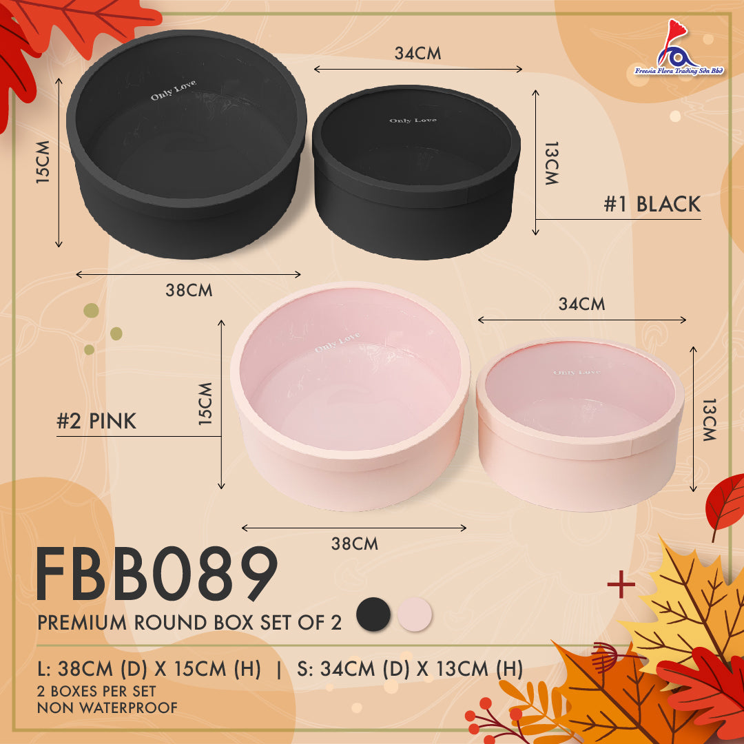 FBB089 PREMIUM ROUND BOX (2 IN 1) - ONLY LOVE - Freesia