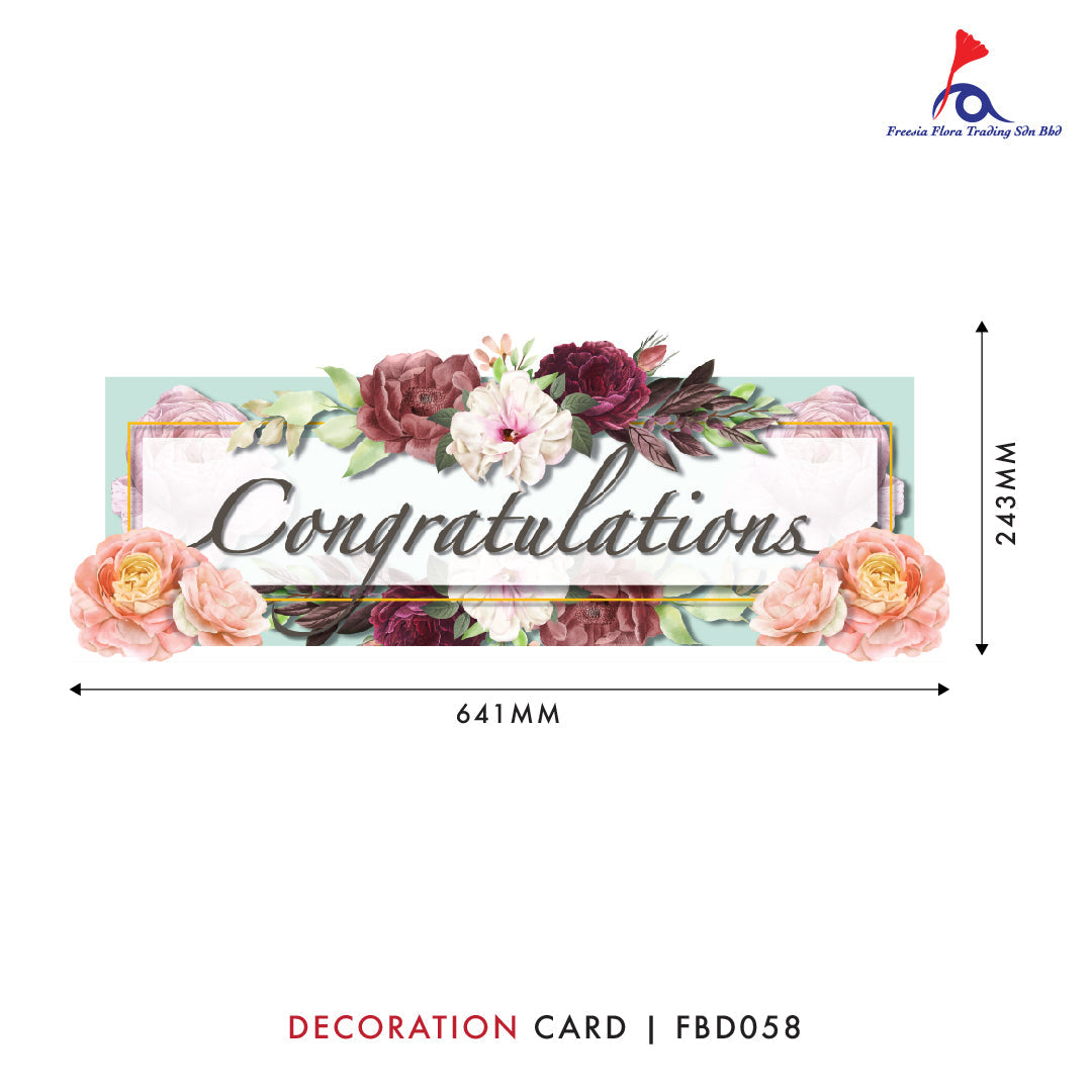 FBD ( LARGE ) Rectangle / Oval Shape - FBD058 Congratulations - Freesia