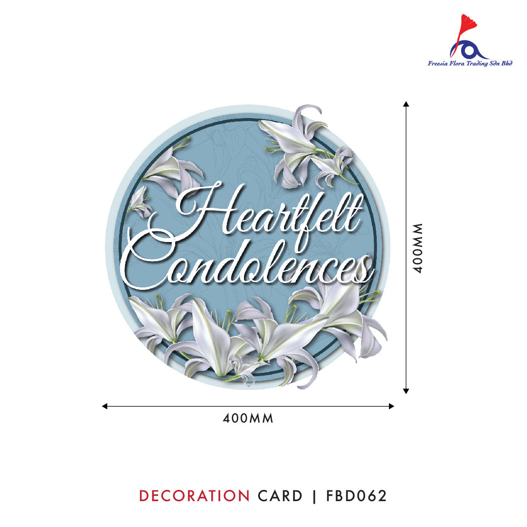 FBD ( LARGE ) Round / Square / Heart Shape - FBD062 Heartfelt Condolences - Freesia