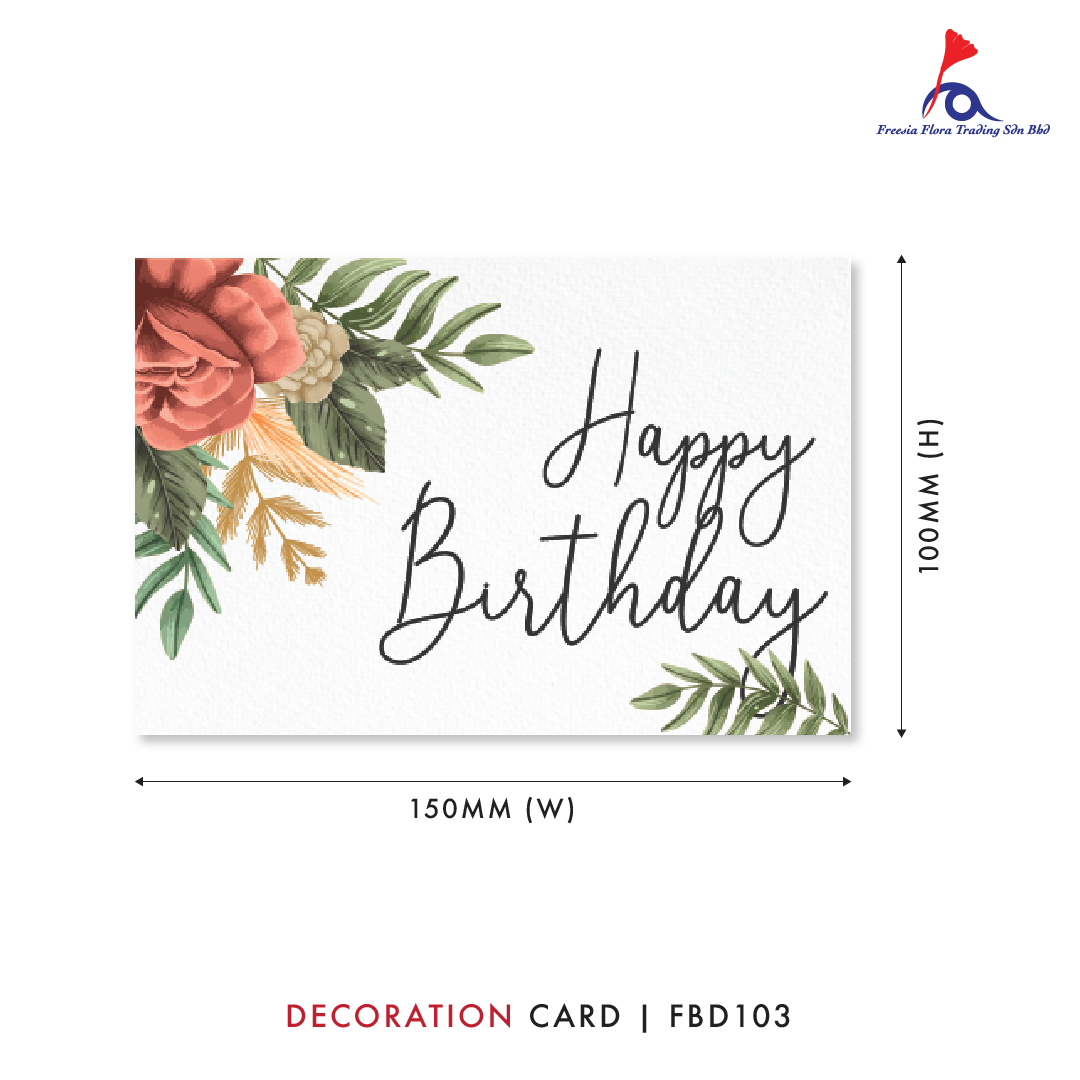 FBD ( Small ) - FBD103 Happy Birthday - Freesia