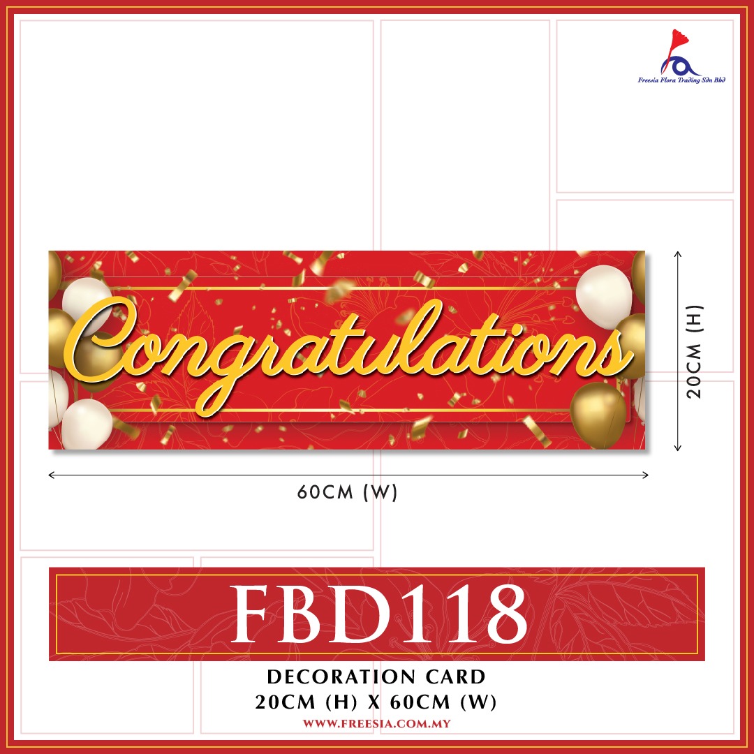 FBD ( LARGE ) Rectangle / Oval Shape - FBD118 Congratulation - Freesia
