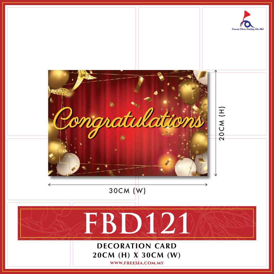 FBD (MEDIUM) Rectangle Shape - FBD121 Congratulations - Freesia