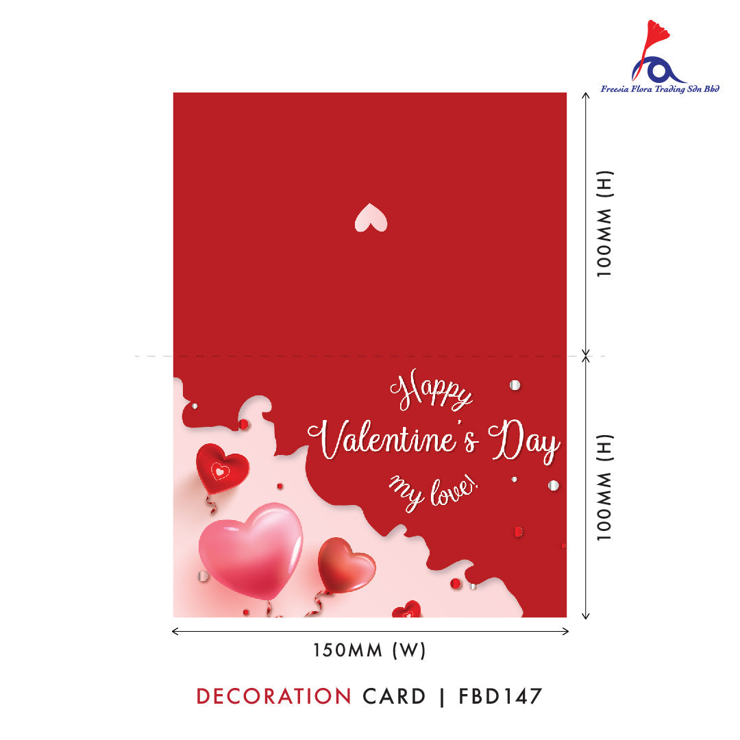 Decoration Card (Small - Folded Type) - Happy Valentine's Day