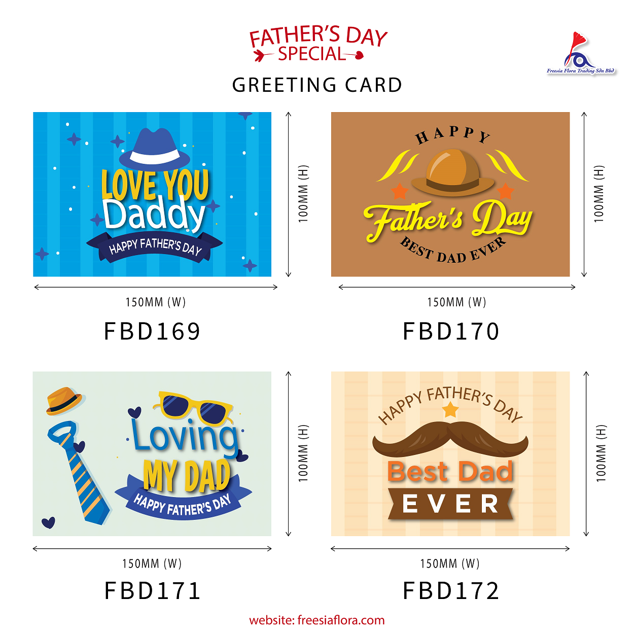Father'S Day Card - Love You Daddy, Best Dad Ever, Loving My Dad (x2 designs)