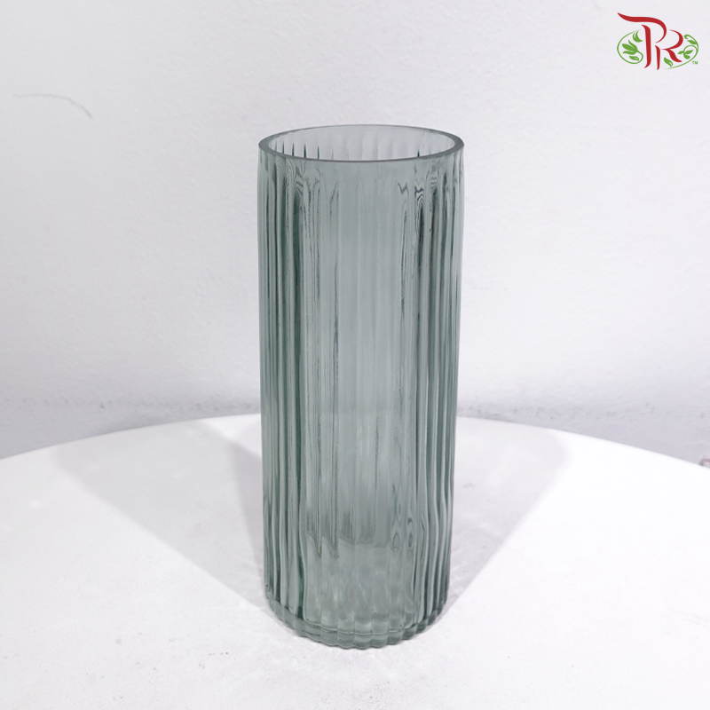 FH1025COL/24 - Crystal Vase - Vertical Lining Design (With Color Options)