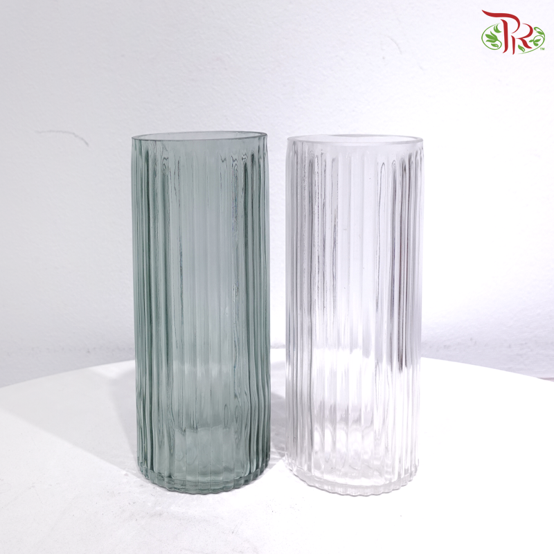 FH1025COL/24 - Crystal Vase - Vertical Lining Design (With Color Options)