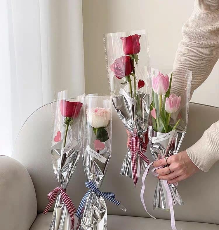 FPL104 SINGLE MIRROR BOUQUET BAG - Freesia