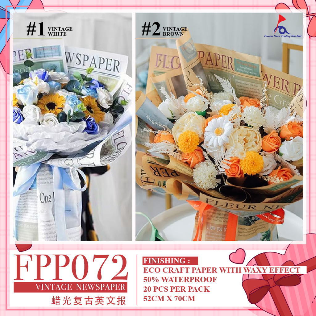 FPP072 VINTAGE NEWSPAPER - Freesia
